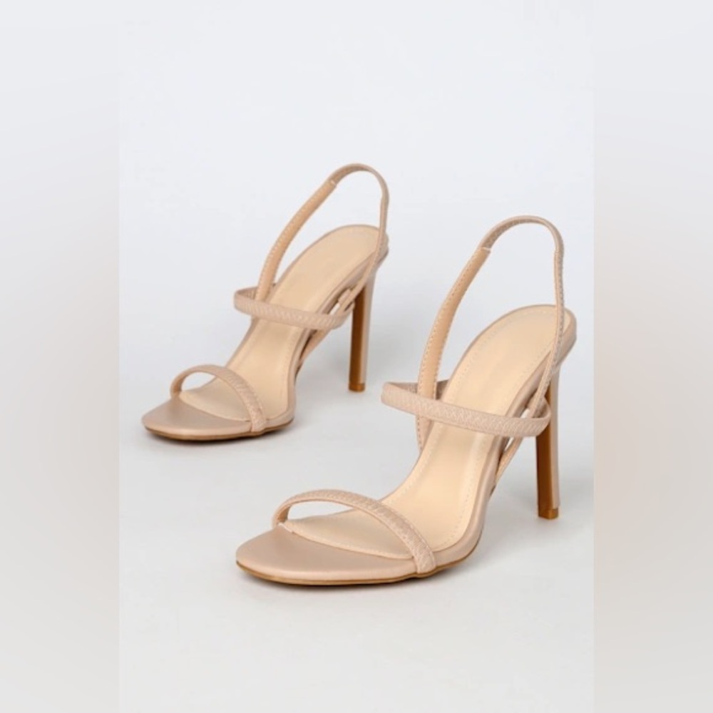 Lulu's Chic Beige Strappy Heels - Picture 2 of 3